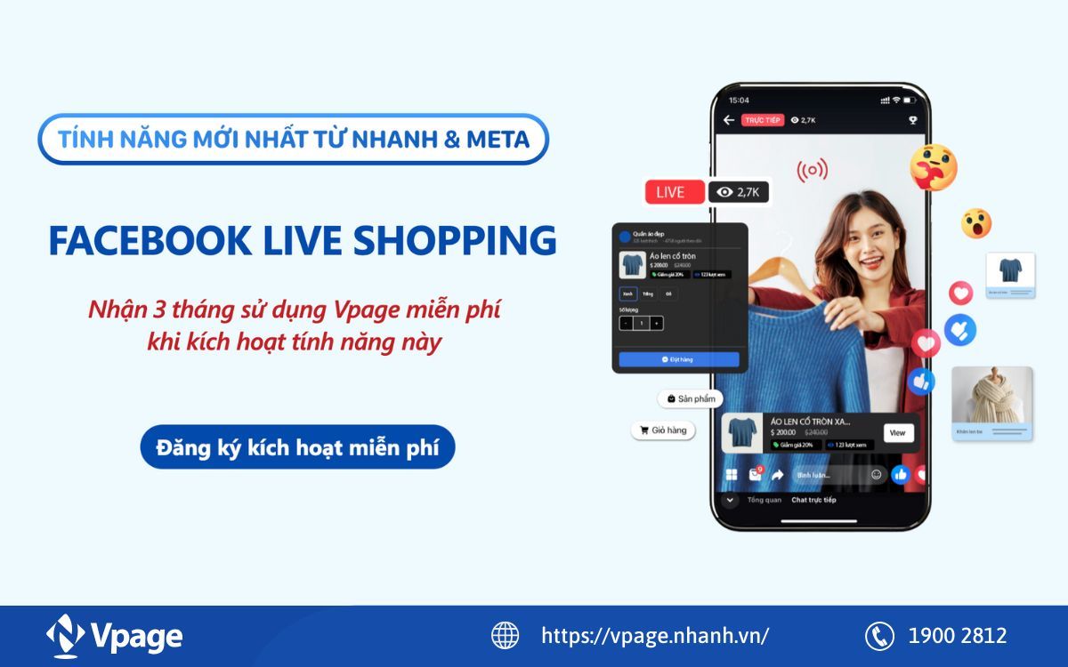 Kích hoạt thêm tính năng mới nhất Meta 2025 - Facebook Live Shopping